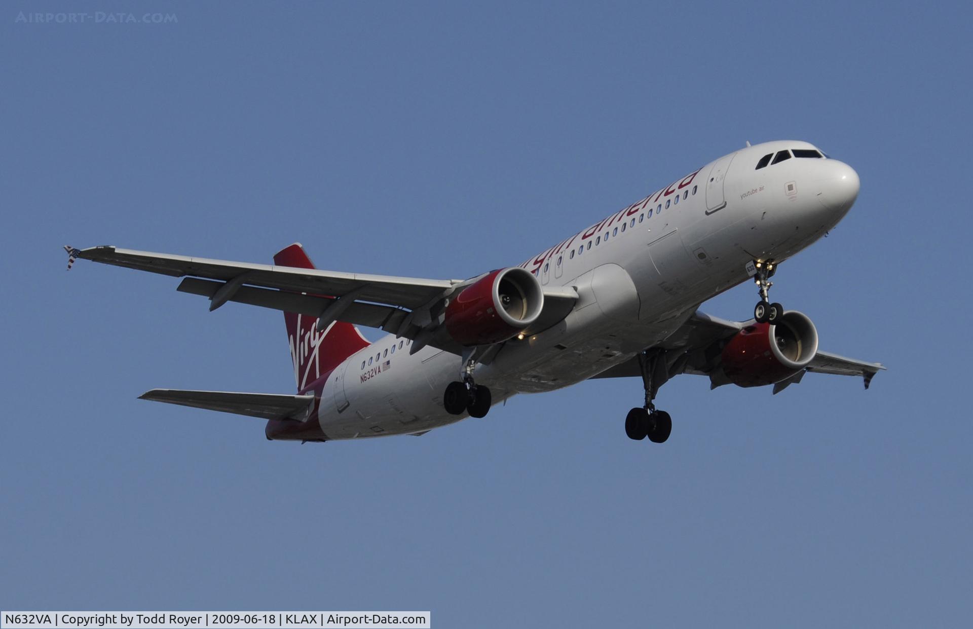 N632VA, 2007 Airbus A320-214 C/N 3155, Landing 24R at LAX
