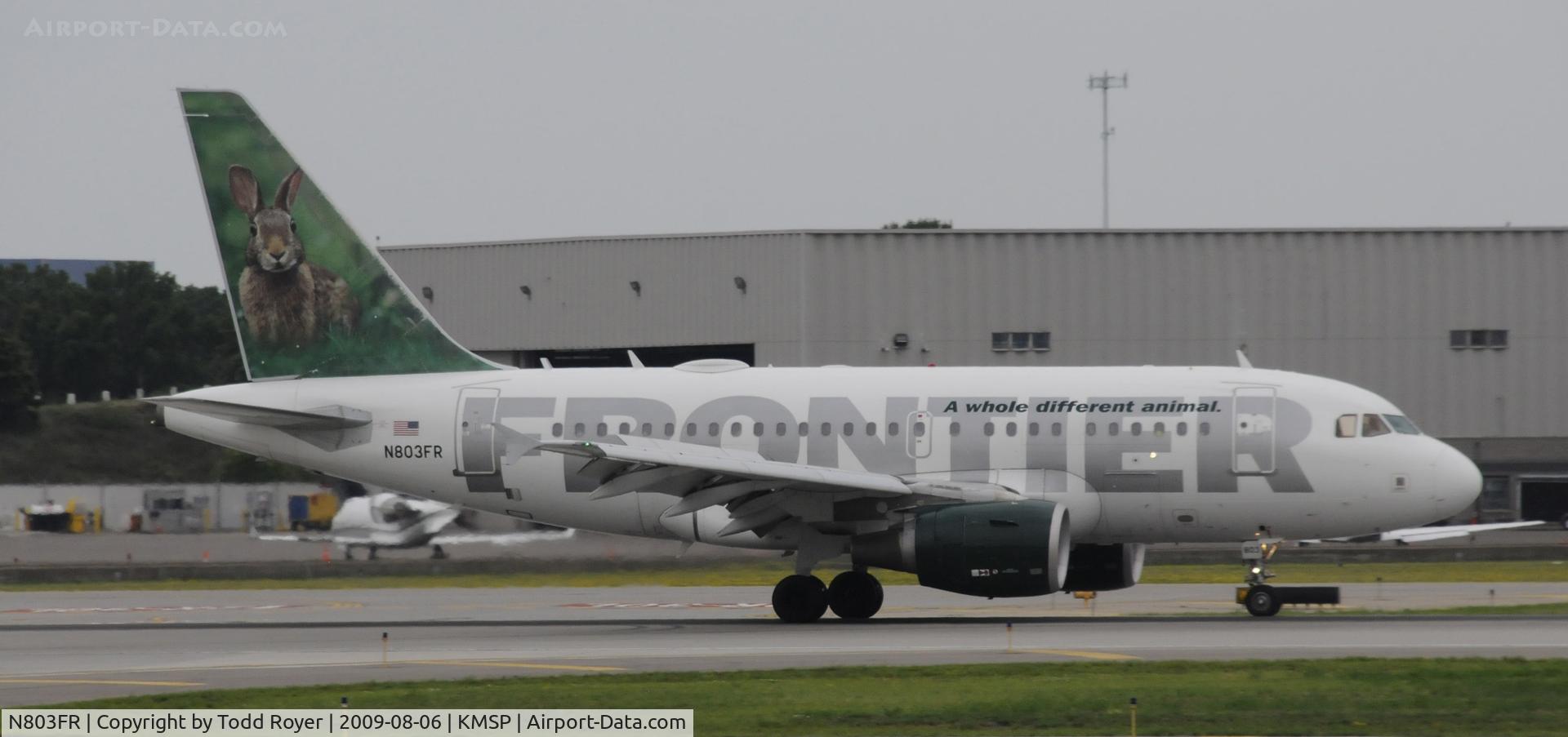 N803FR, 2003 Airbus A318-111 C/N 2017, Landing 30L at MSP