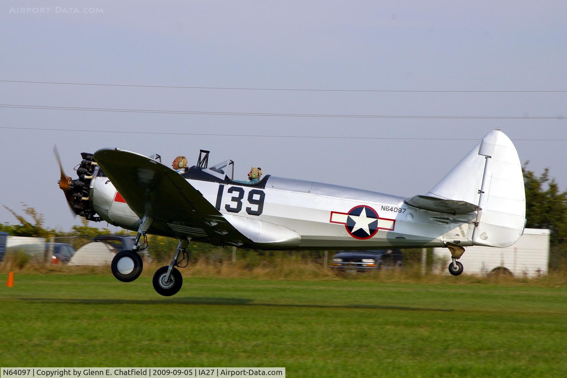 N64097, 1943 Fairchild (Howard) PT-23A Cornell (M-62C) C/N 129, At the Antique Airplane Association Fly In. PT-23A 42-49805