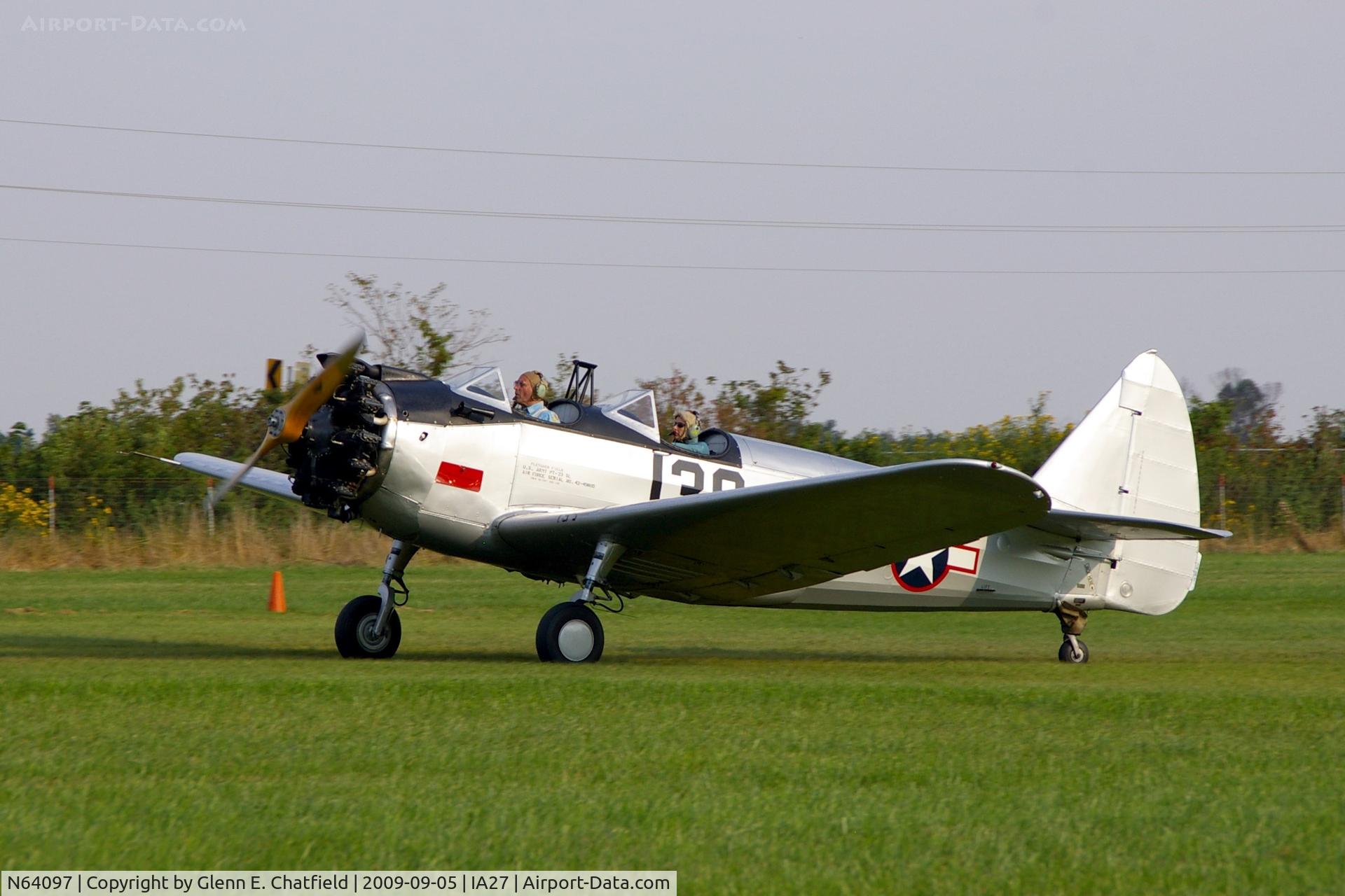 N64097, 1943 Fairchild (Howard) PT-23A Cornell (M-62C) C/N 129, At the Antique Airplane Association Fly In. PT-23A 42-49805