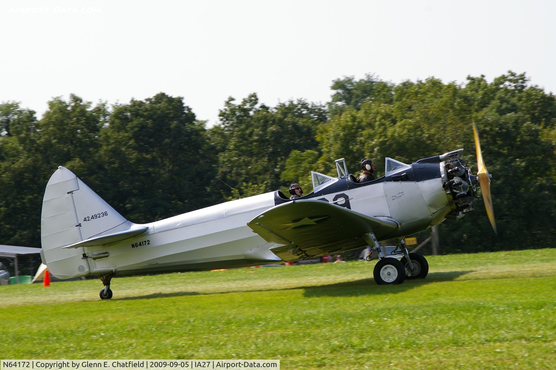 N64172, 1943 Fairchild (Howard) PT-23A Cornell (M-62C) C/N HO-260, At the Antique Airplane Association Fly In.  PT-23A 42-49236