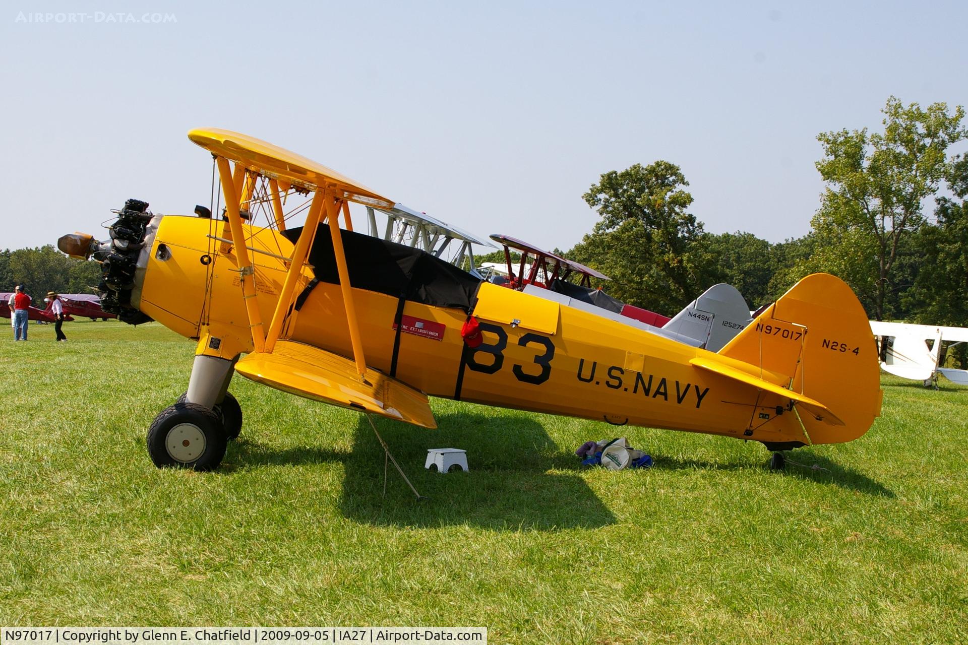 N97017, Boeing A75N1 C/N 75-3674, At the Antique Airplane Association Fly In.  N2S-4