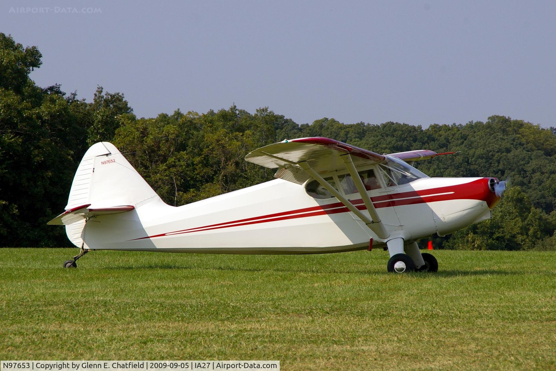 N97653, 1946 Stinson 108 Voyager C/N 108-653, At the Antique Airplane Association Fly In