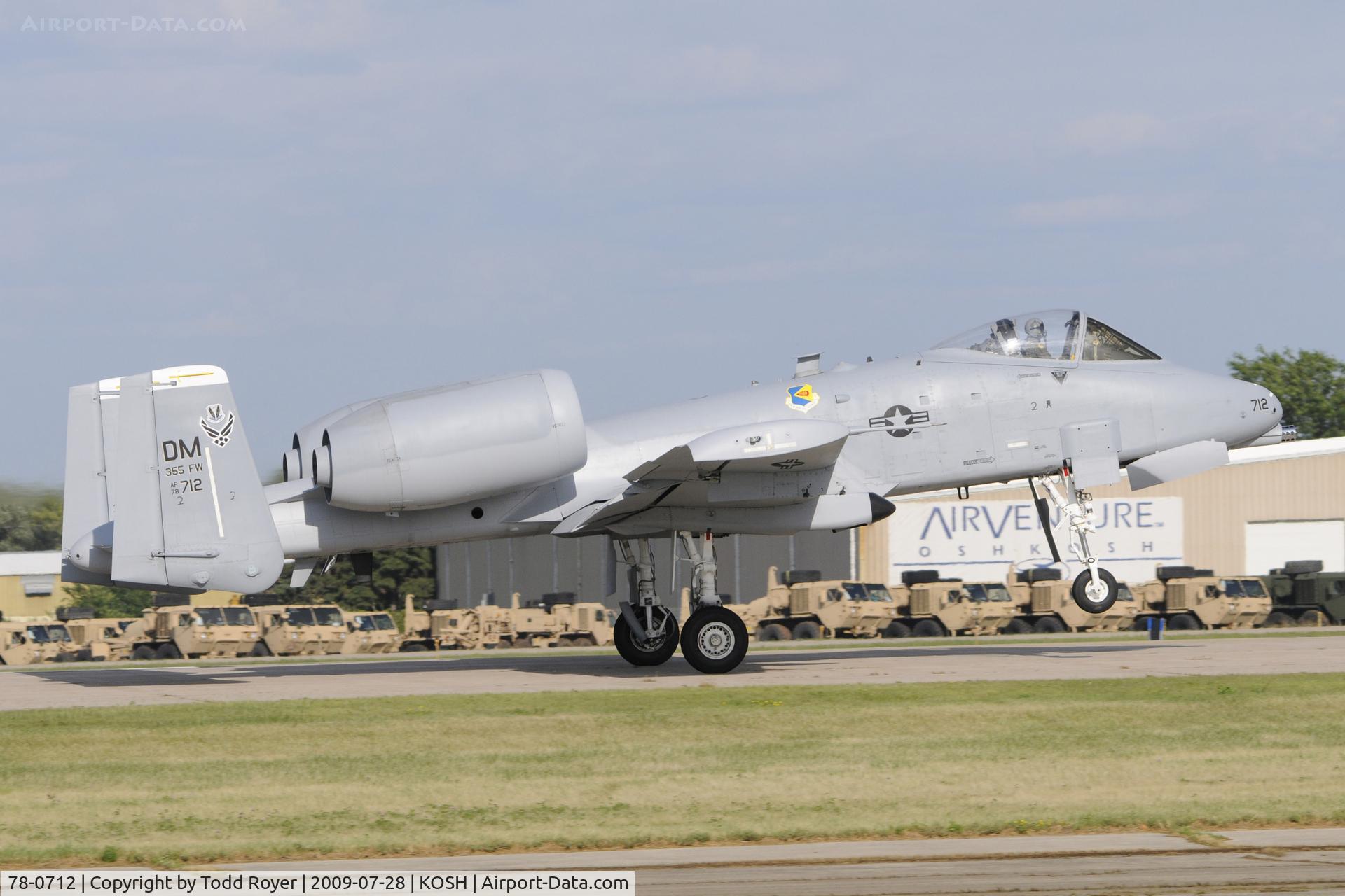 78-0712, 1978 Fairchild Republic A-10C Thunderbolt II C/N A10-0332, Departing OSH on 18