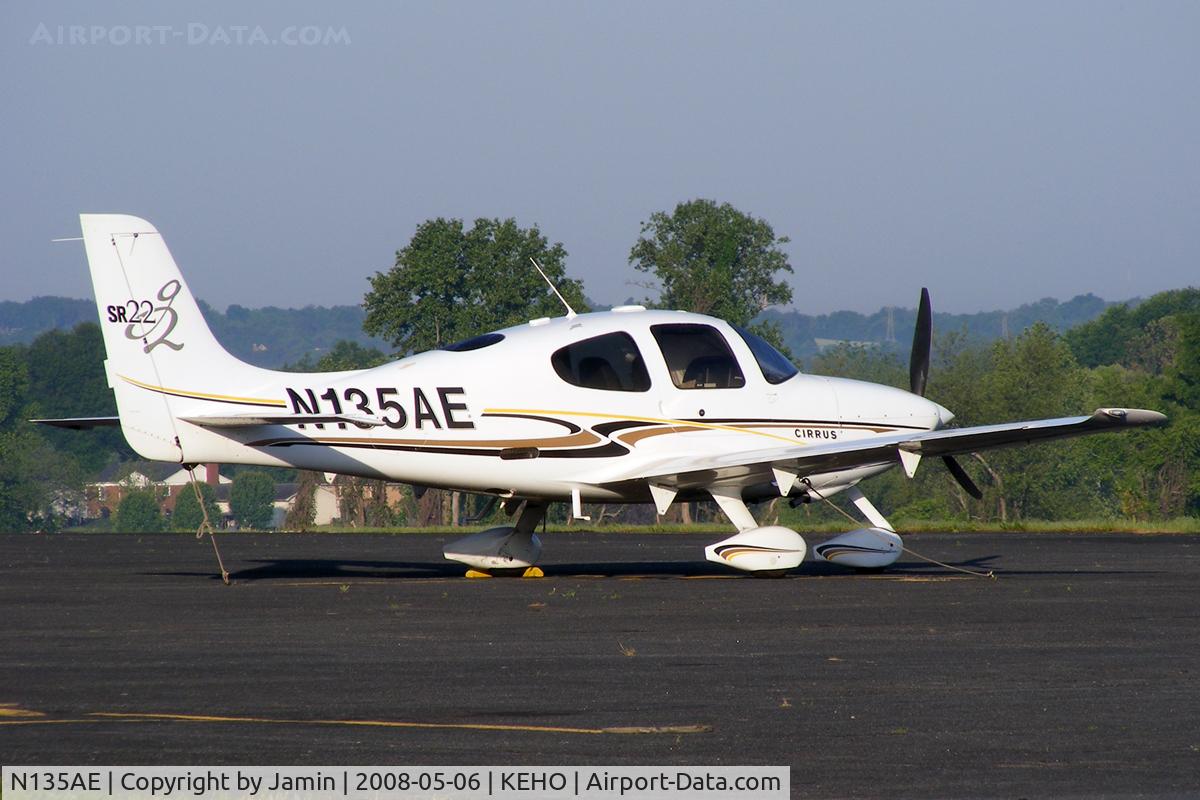 N135AE, 2005 Cirrus SR22 G2 C/N 1716, Lit in the early morning light after a night's stay.