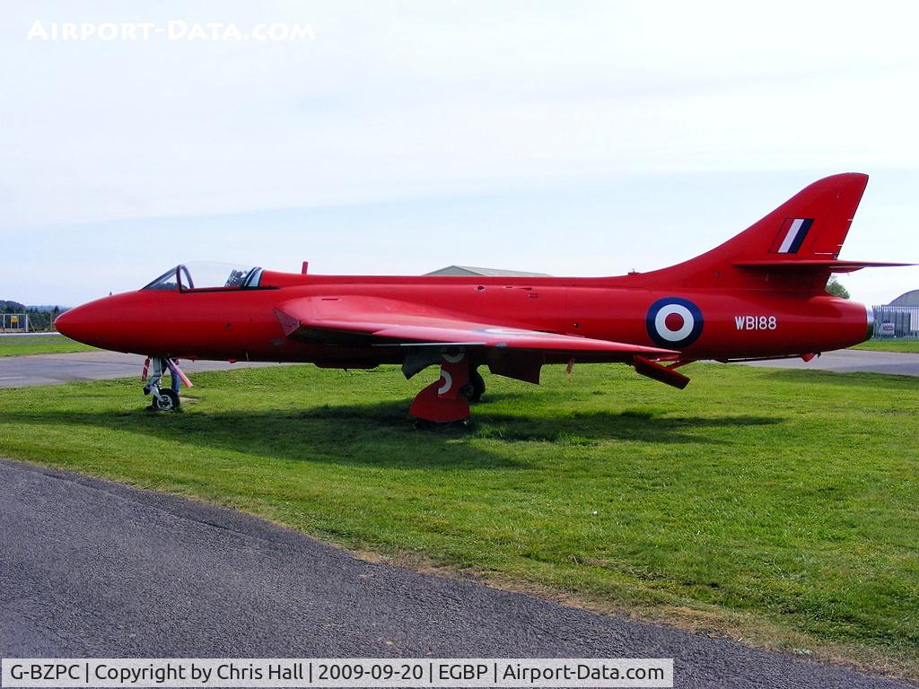 G-BZPC, 1955 Hawker Hunter GA.11 C/N HABL-003061, painted red and wearing the serial no WB188
