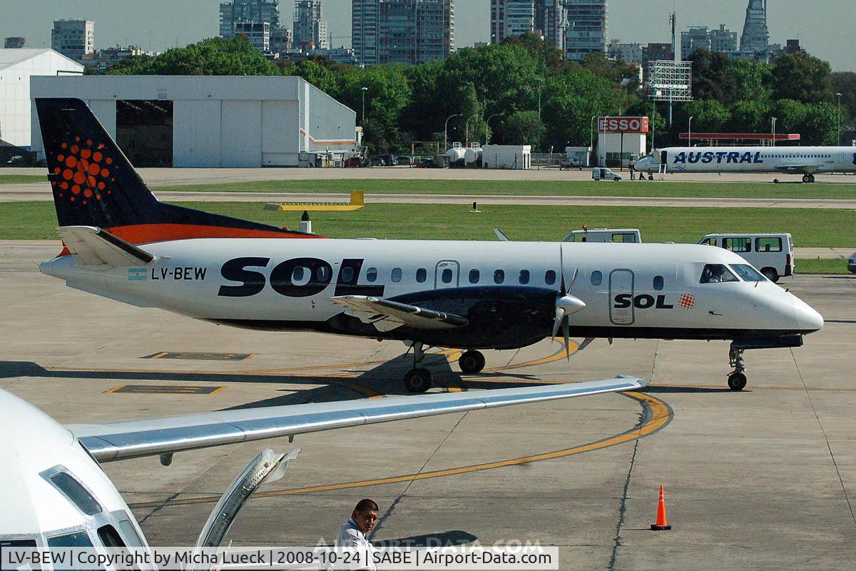 LV-BEW, 1989 Saab SF340A C/N 340A-150, At Aeroparque (AEP)