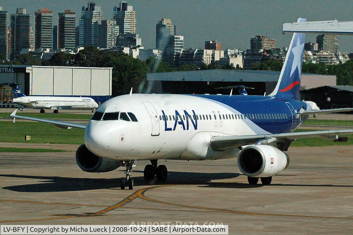 LV-BFY, 2002 Airbus A320-233 C/N 1858, At Aeroparque (AEP)