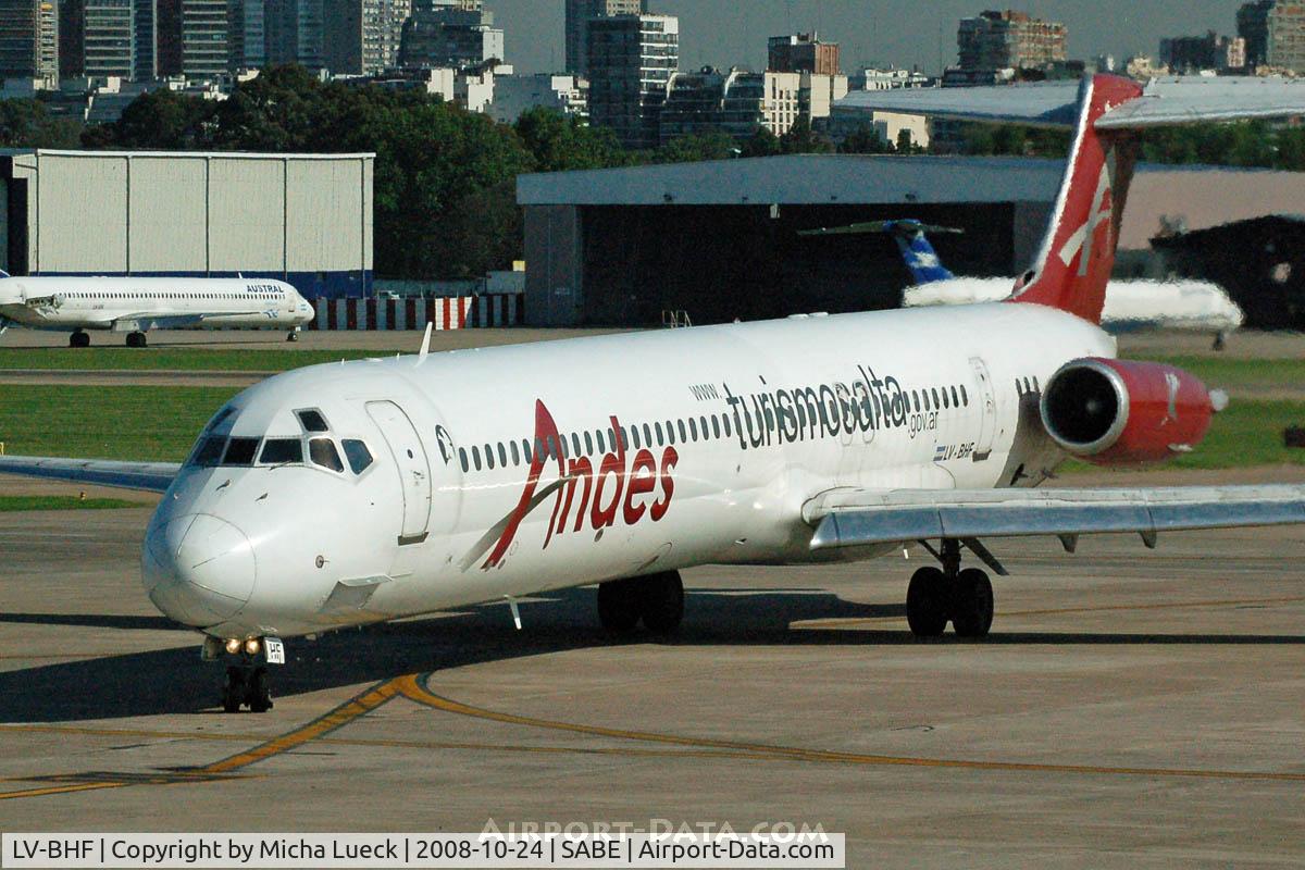 LV-BHF, 1988 McDonnell Douglas MD-82 (DC-9-82) C/N 49508, At Aeroparque (AEP)