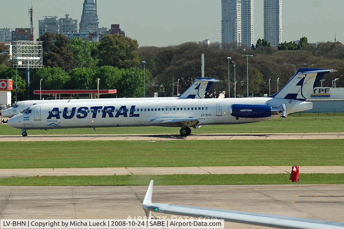 LV-BHN, 1996 McDonnell Douglas MD-83 (DC-9-83) C/N 53190, At Aeroparque (AEP)