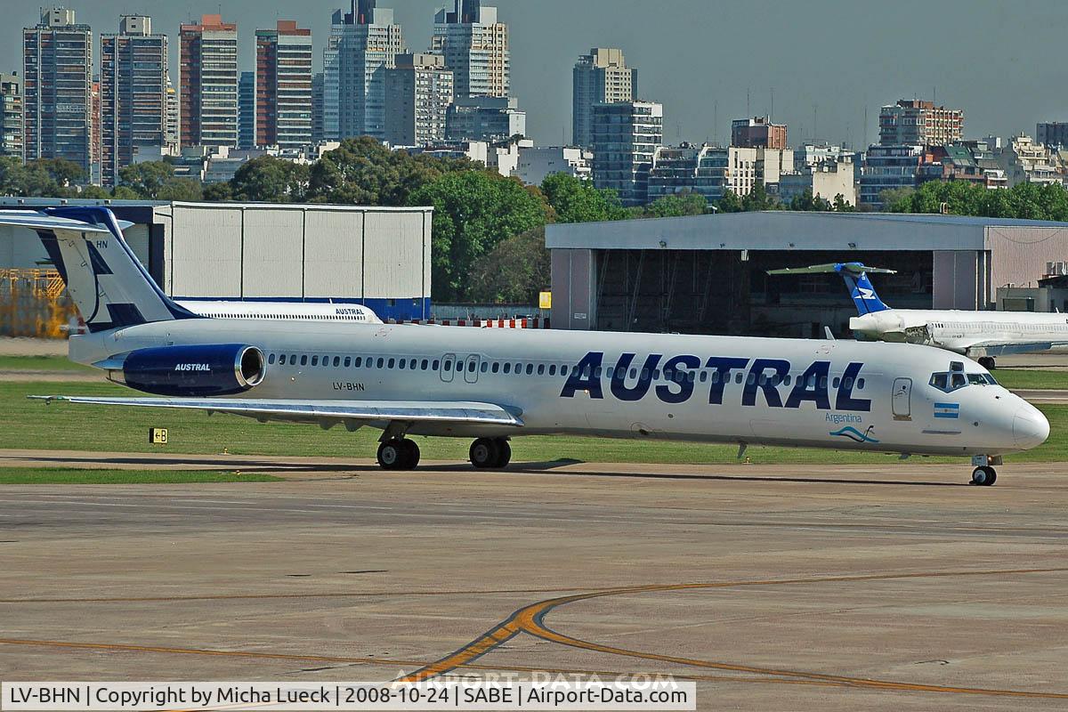 LV-BHN, 1996 McDonnell Douglas MD-83 (DC-9-83) C/N 53190, At Aeroparque (AEP)