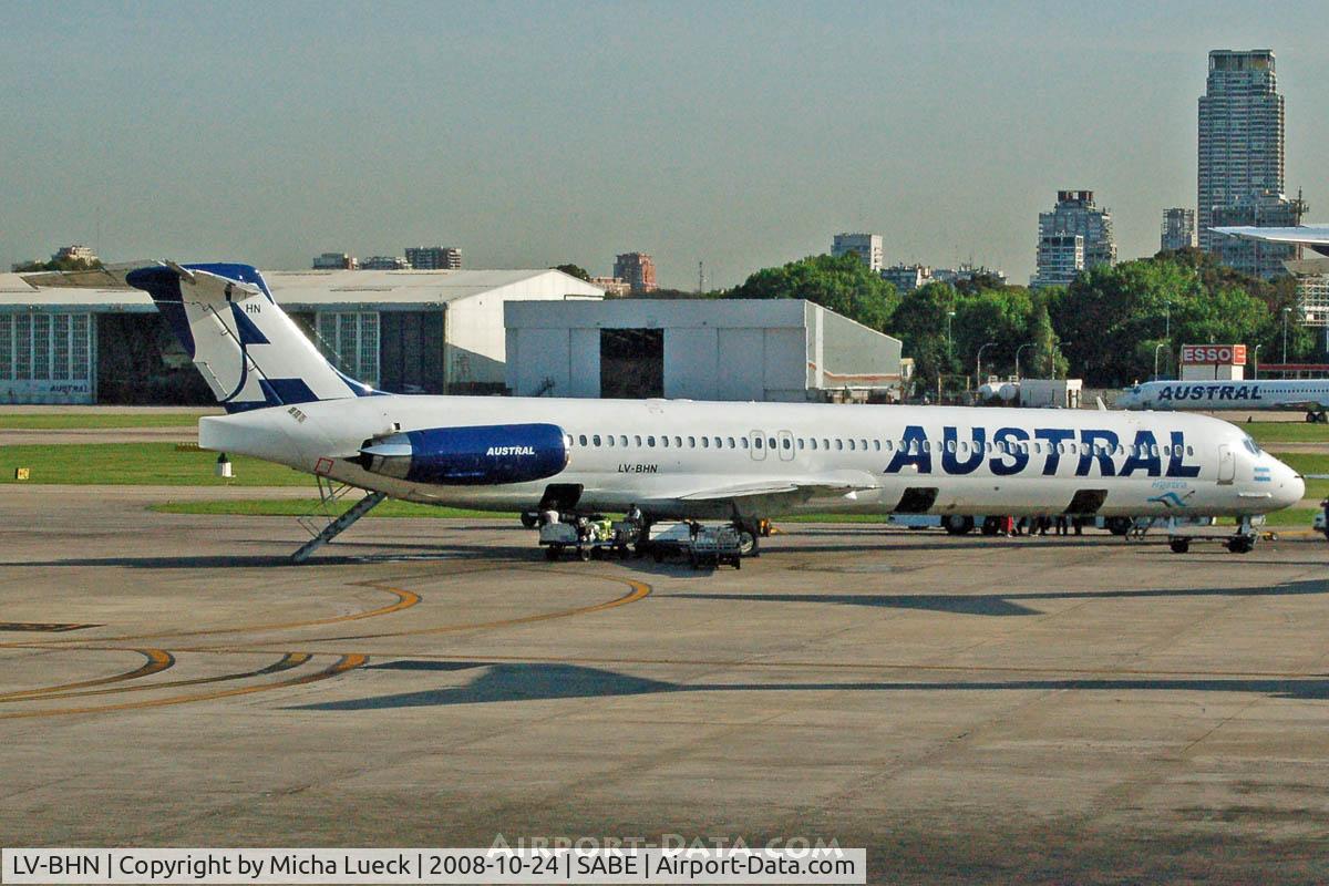 LV-BHN, 1996 McDonnell Douglas MD-83 (DC-9-83) C/N 53190, At Aeroparque (AEP)