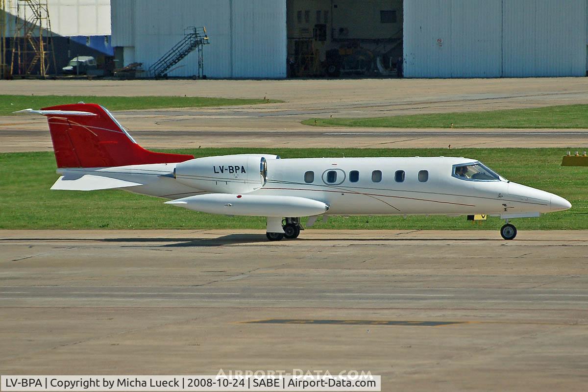 LV-BPA, 1977 Gates Learjet 35A C/N 35-143, At Aeroparque (AEP)