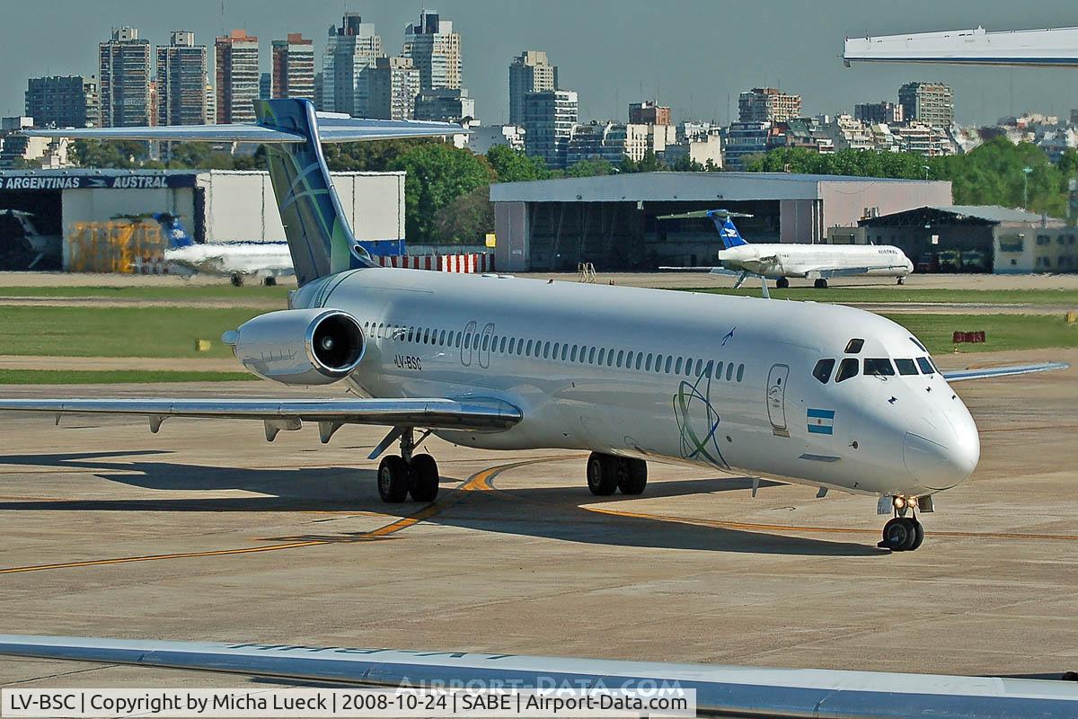 LV-BSC, 1988 McDonnell Douglas DC-9-87 C/N 49727, At Aeroparque (AEP)