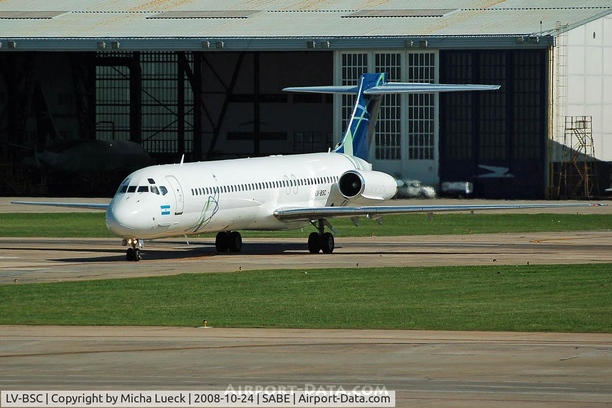 LV-BSC, 1988 McDonnell Douglas DC-9-87 C/N 49727, At Aeroparque (AEP)