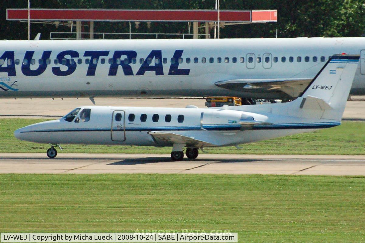 LV-WEJ, 1993 Cessna 550 Citation II C/N 550-0724, At Aeroparque (AEP)