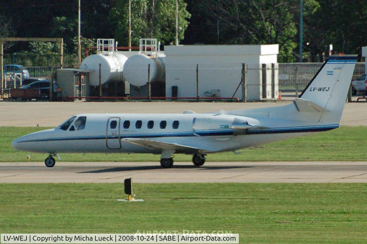 LV-WEJ, 1993 Cessna 550 Citation II C/N 550-0724, At Aeroparque (AEP)