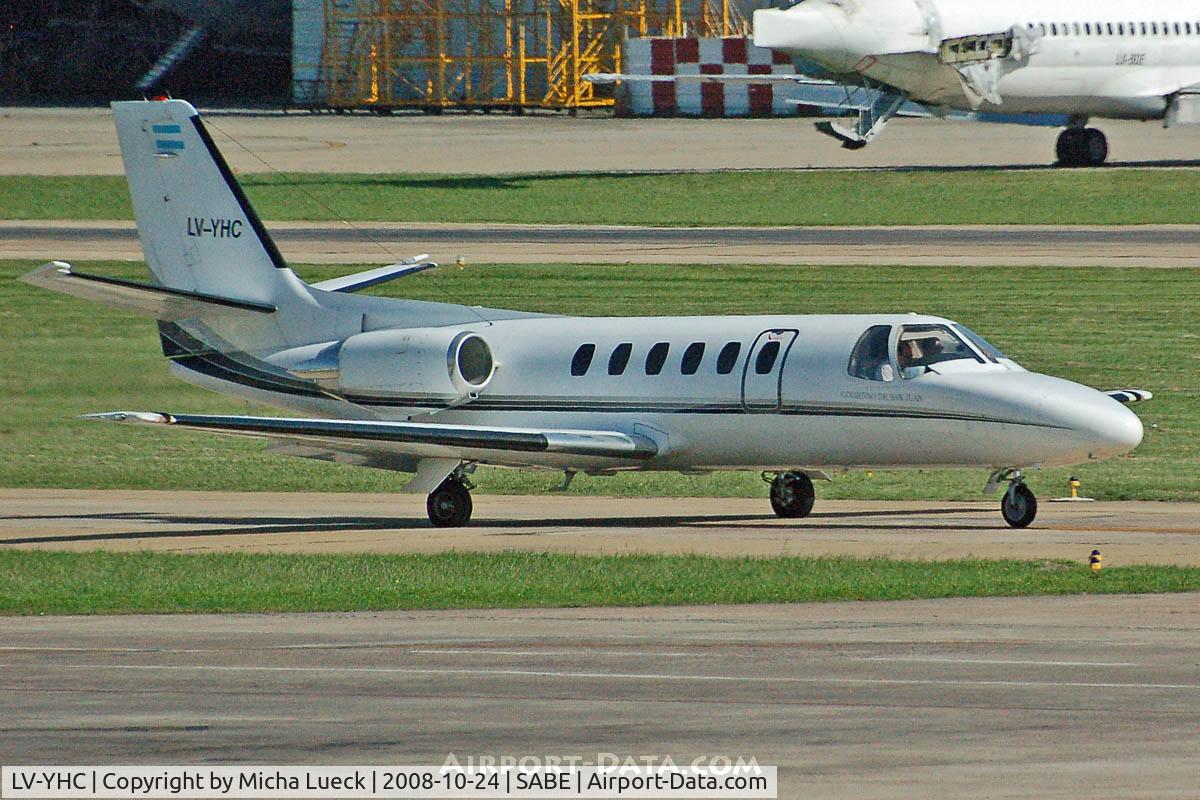 LV-YHC, 1992 Cessna 550 Citation II C/N 550-0717, At Aeroparque (AEP)