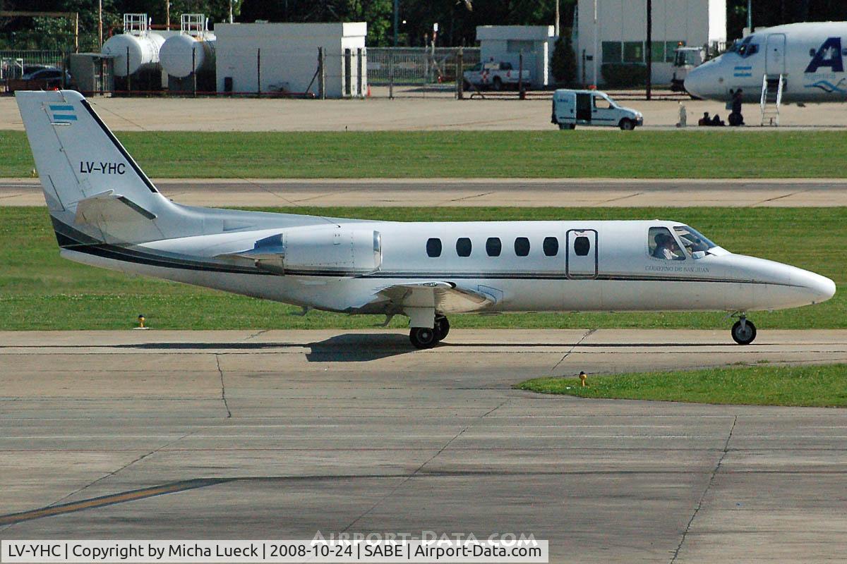 LV-YHC, 1992 Cessna 550 Citation II C/N 550-0717, At Aeroparque (AEP)
