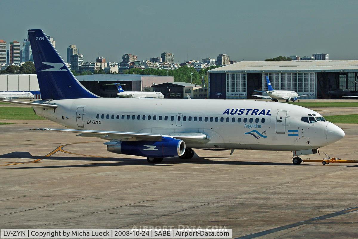 LV-ZYN, 1980 Boeing 737-236 C/N 21794, At Aeroparque (AEP)