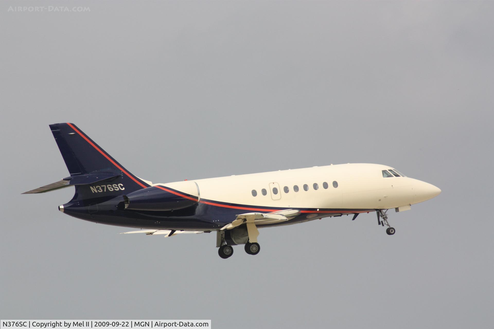 N376SC, 2005 Dassault Falcon 2000EX C/N 57, Departing RWY 8R