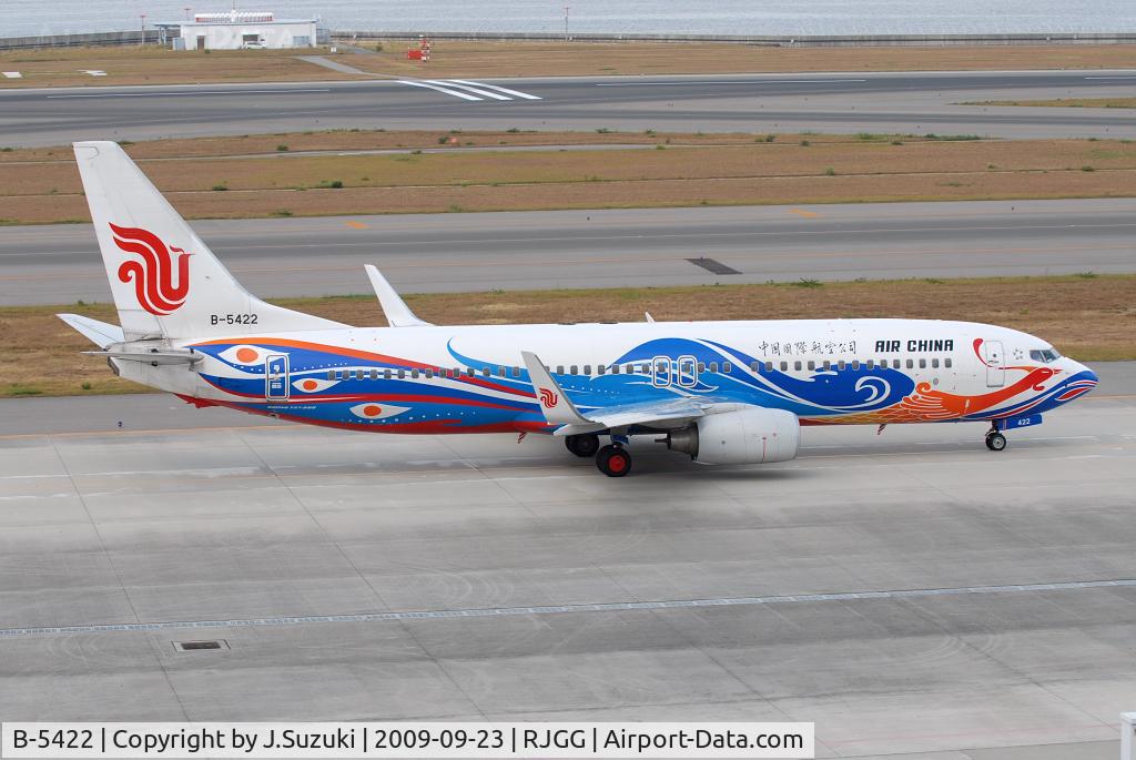 B-5422, 2009 Boeing 737-89L C/N 36741, Air China B737-800winglets with Peacock c/s