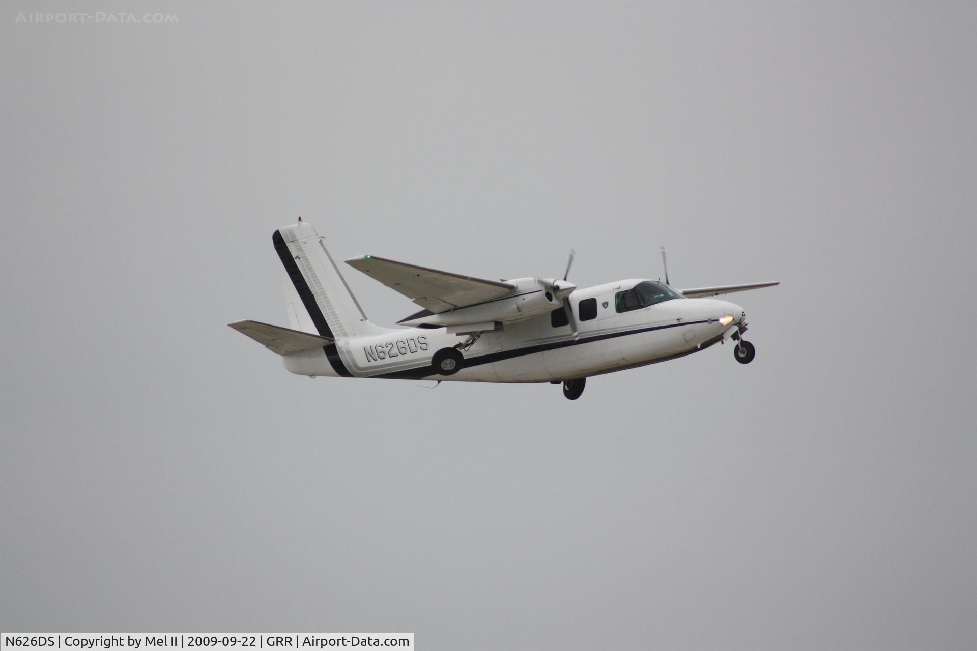 N626DS, 1973 Aero Commander 500-B C/N 1460-163, KGRR-KAZO - Departing RWY 8R