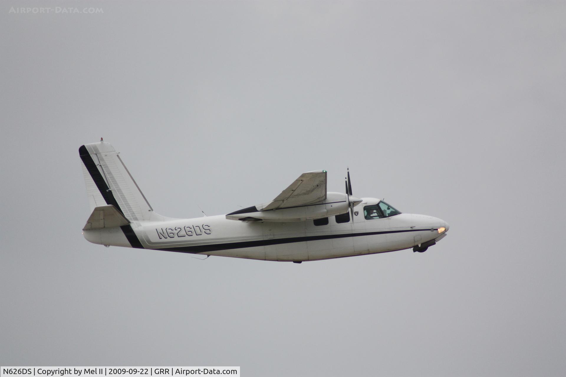 N626DS, 1973 Aero Commander 500-B C/N 1460-163, KGRR-KAZO - Departing RWY 8R