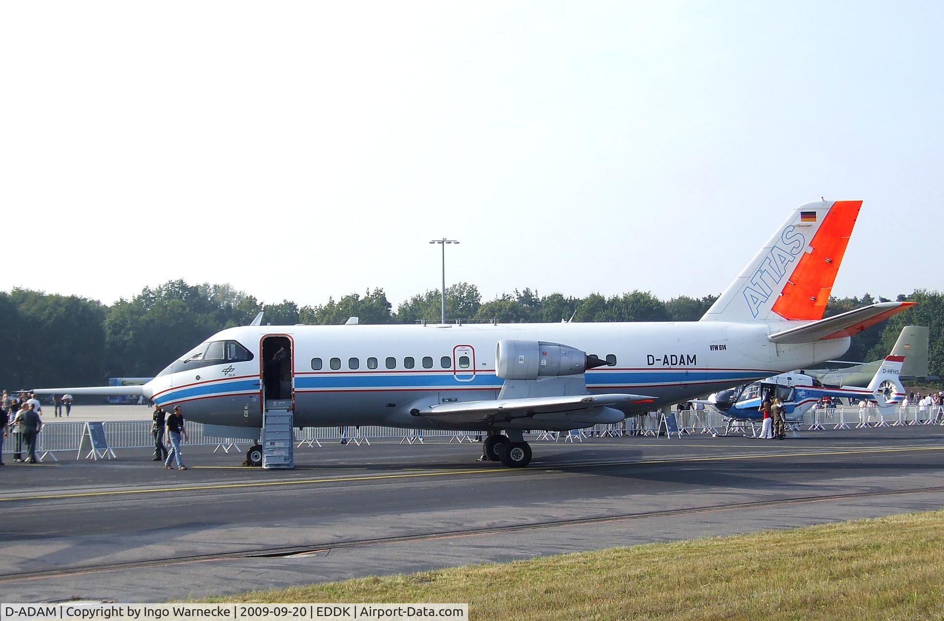 D-ADAM, 1978 VFW-Fokker VFW-614 C/N G17, VFW 614 ATTAS (Advanced Technologies Testing Aircraft System) of DLR at the DLR 2009 air and space day on the side of Cologne airport