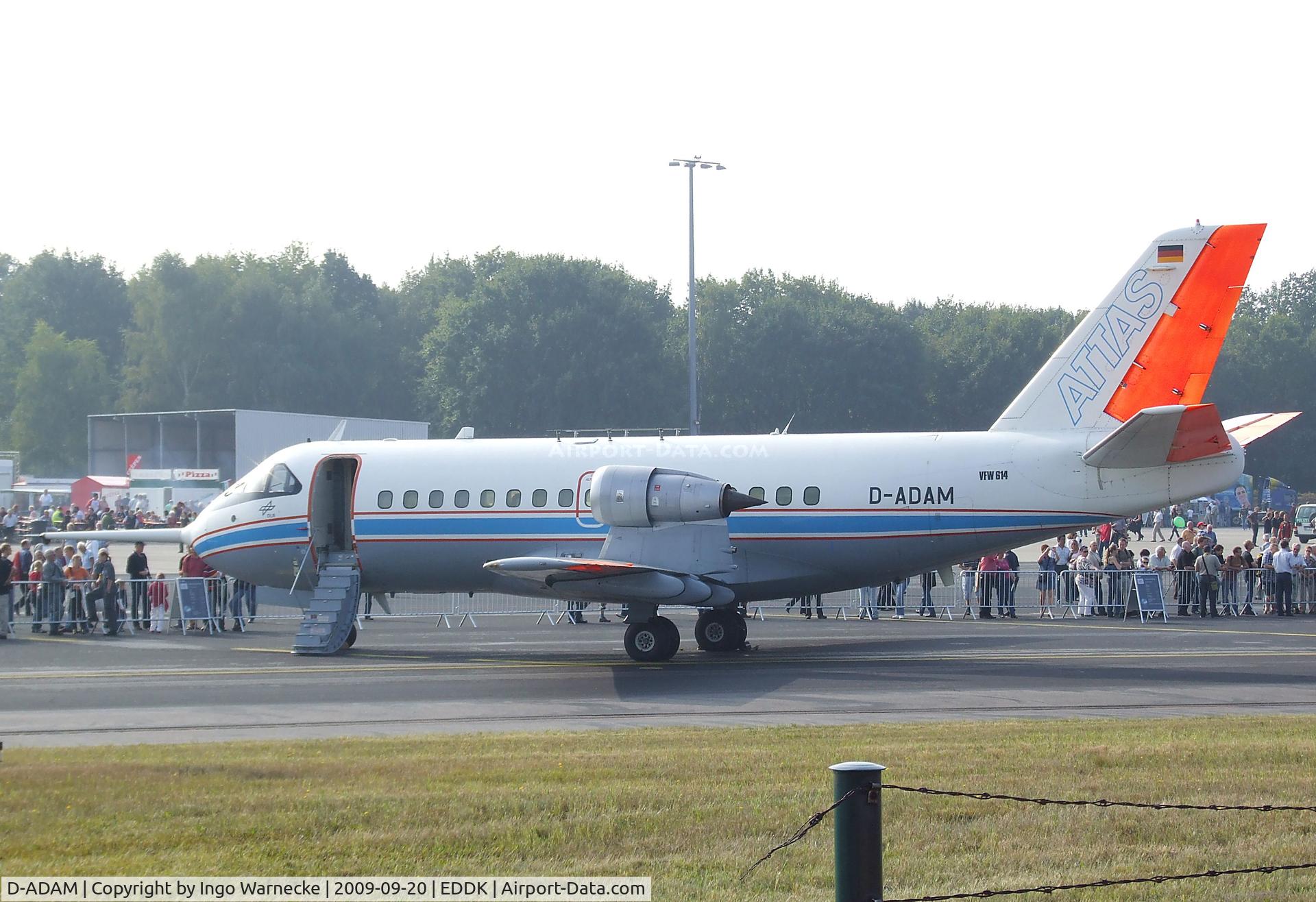 D-ADAM, 1978 VFW-Fokker VFW-614 C/N G17, VFW 614 ATTAS (Advanced Technologies Testing Aircraft System) of DLR at the DLR 2009 air and space day on the side of Cologne airport