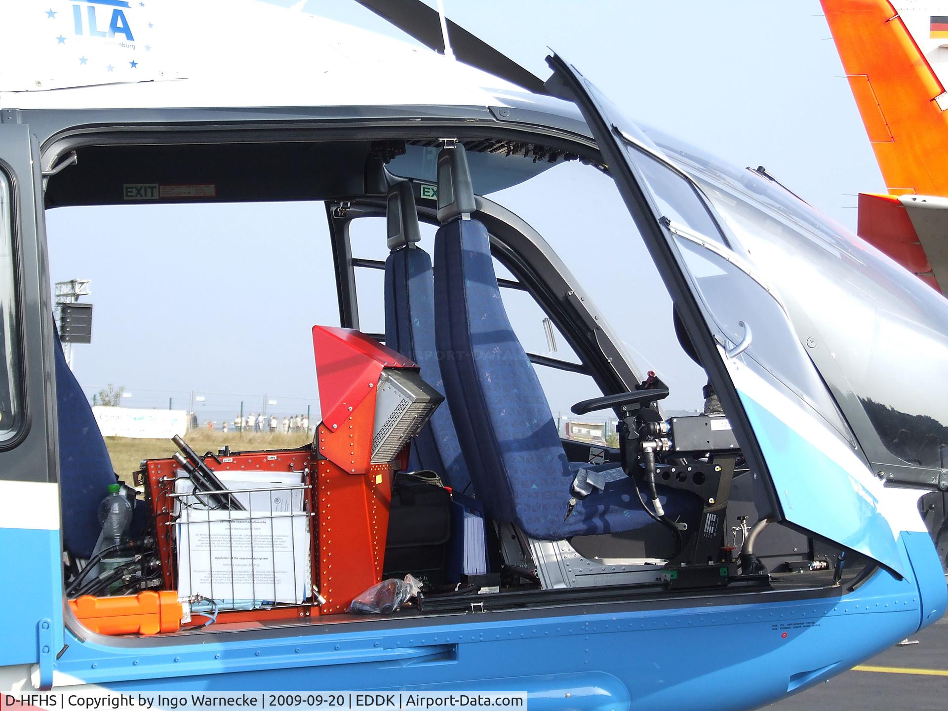 D-HFHS, Eurocopter EC-135T-1 C/N 0028, Eurocopter EC135T-1 ACT/FHS Active Control Technology / Flying Helicopter Simulator) fly-by-wire research helicopter of the DLR at the DLR 2009 air and space day on the side of Cologne airport  #c