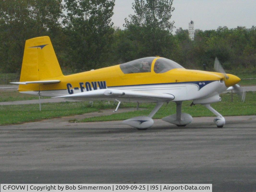 C-FOVW, 2007 Vans RV-7A C/N 71922, Departing Kenton, Ohio