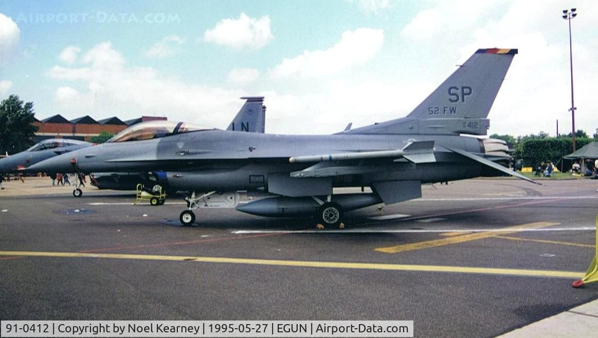 91-0412, 1991 General Dynamics F-16C Fighting Falcon C/N CC-110, F-16c U.S.A.F.