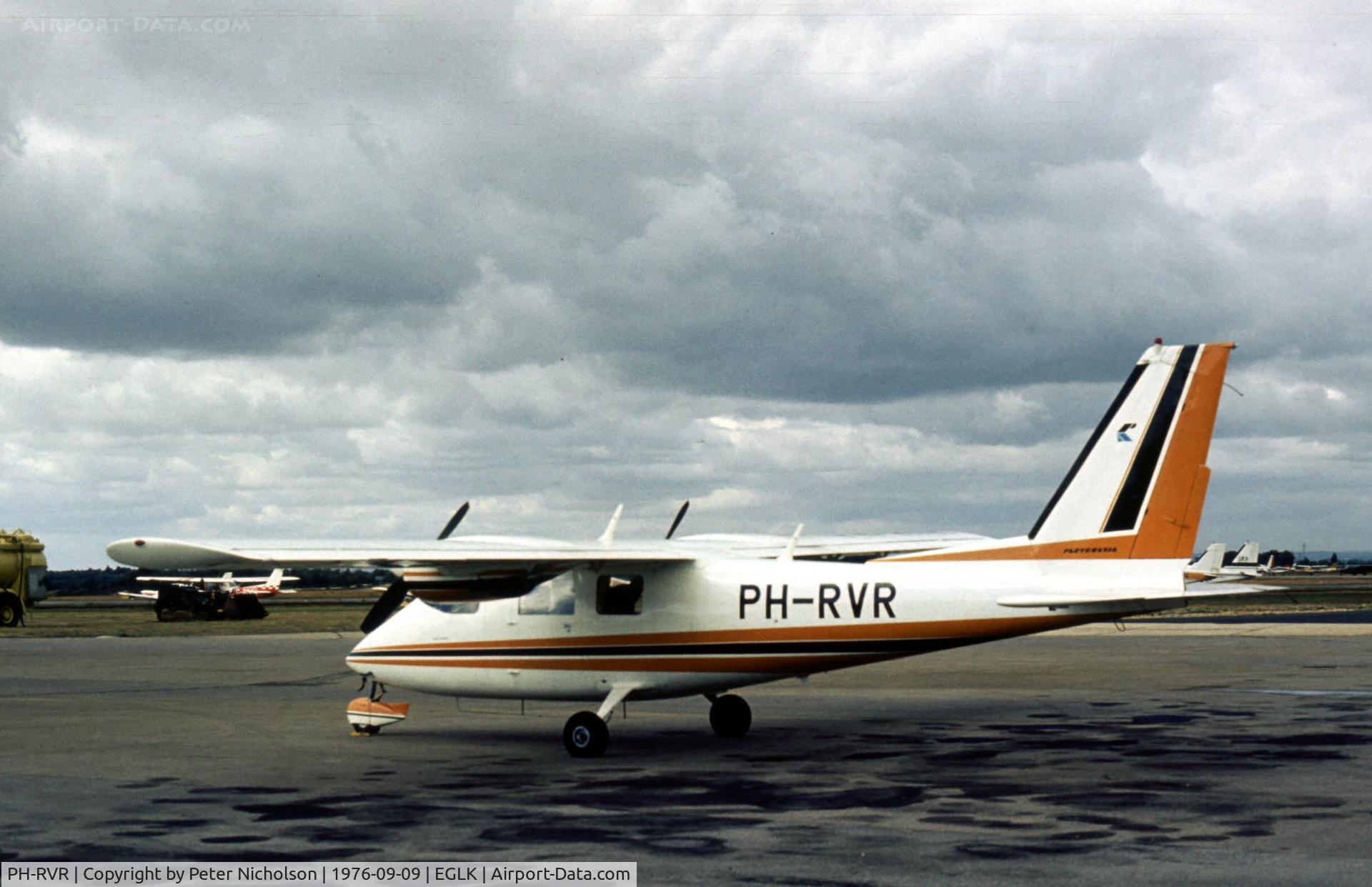 PH-RVR, Partenavia P-68B C/N 75, P.68B Victor seen at Blackbushe in September 1976.