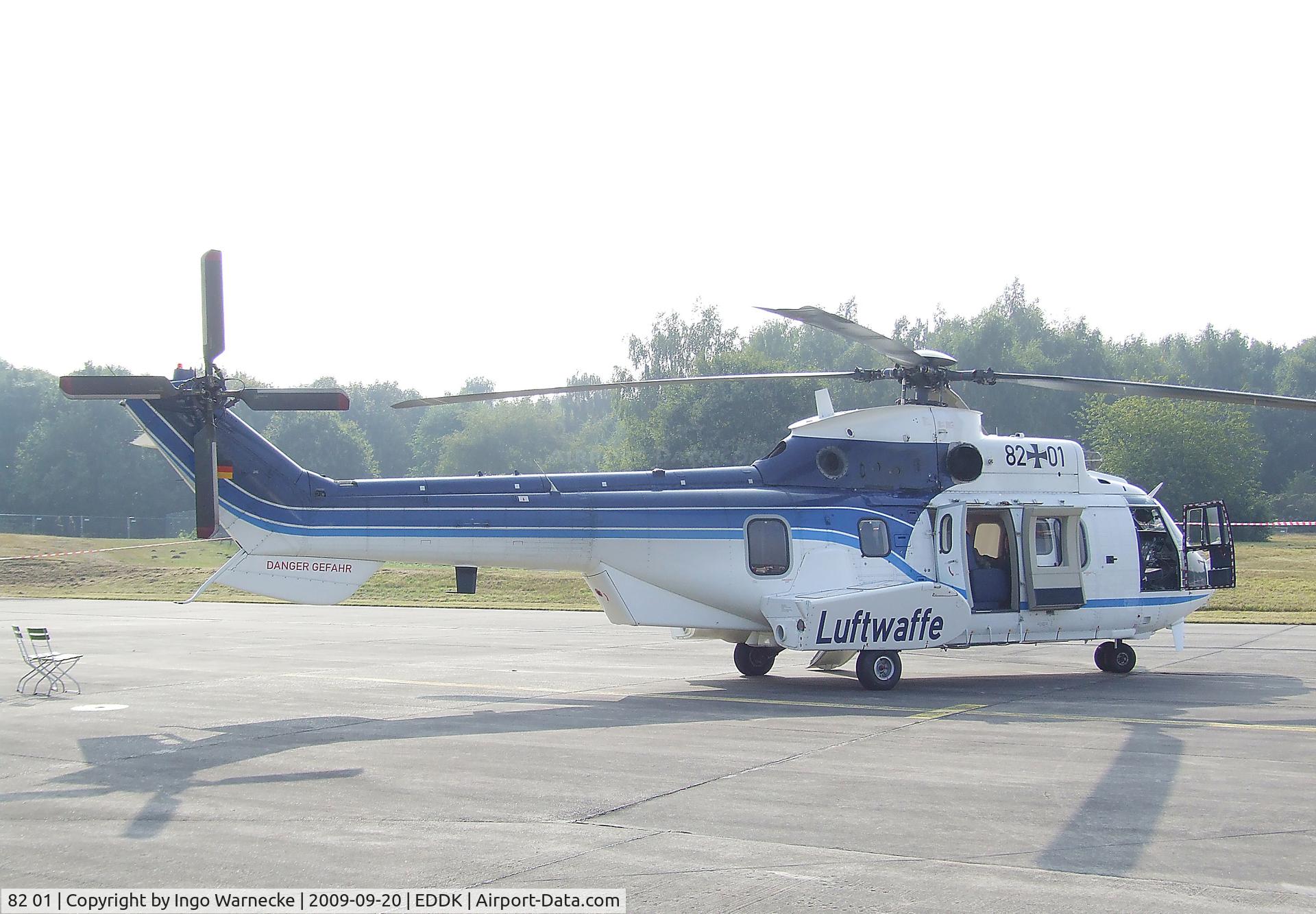 82 01, Eurocopter AS-532U2 Cougar C/N 2449, Eurocopter AS.532 Cougar of the German Air Force (Luftwaffe) VIP-Flight (Flugbereitschaft) at the DLR 2009 air and space day on the side of Cologne airport