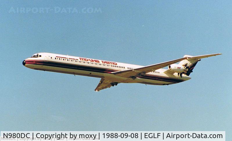 N980DC, McDonnell Douglas MD-81(UHB) C/N 48000, Modified with an unducted propfan. Scrapped 1994 Sherman, Grayson County, Texas