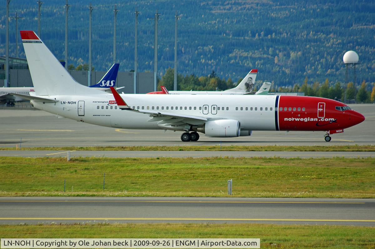 LN-NOH, 2009 Boeing 737-86N C/N 36814, Norwegian Air Shuttle LN-NOH seen at OSL, rwy 19L, departing as DY1702 to Murcia in Spain.