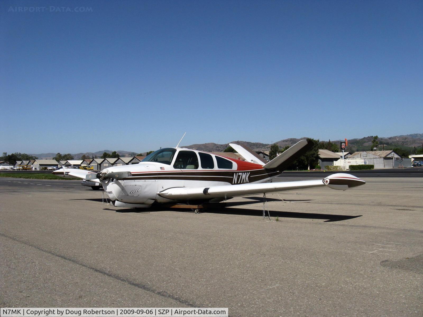 N7MK, 1951 Beech C35 Bonanza C/N D-3033, 1951 Beech C35 BONANZA, Continental E225 upgrade, 225 Hp for one minute @2,450 rpm, (c/n puts this as a 1952 build), prop bent back shows no power developed when landed gear not fully down