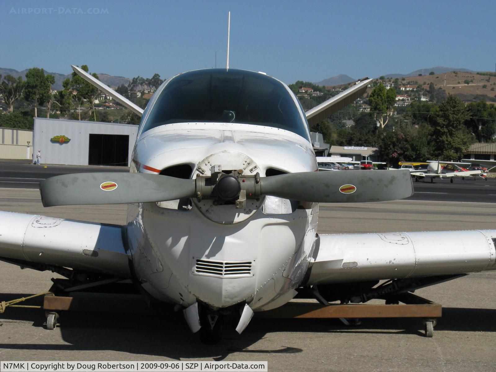 N7MK, 1951 Beech C35 Bonanza C/N D-3033, 1951 Beech C35 BONANZA, Continental E225 upgrade, 225 Hp for one minute @2,450 rpm, (c/n puts this as a 1952 build), prop bent back shows no power developed when landed gear not fully down, closeup