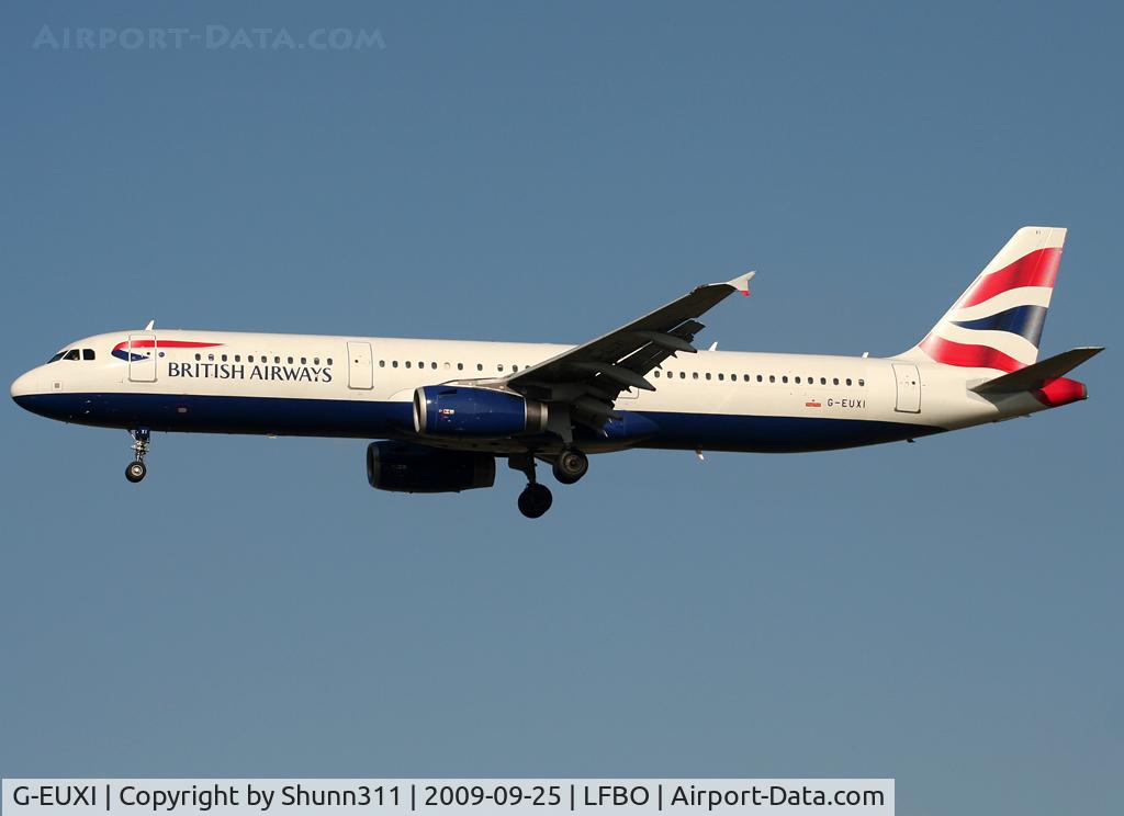 G-EUXI, 2005 Airbus A321-231 C/N 2536, Landing rwy 32L