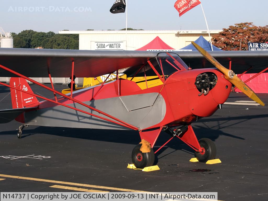 N14737, 1935 Taylor E-2 C/N 144, On display at INT