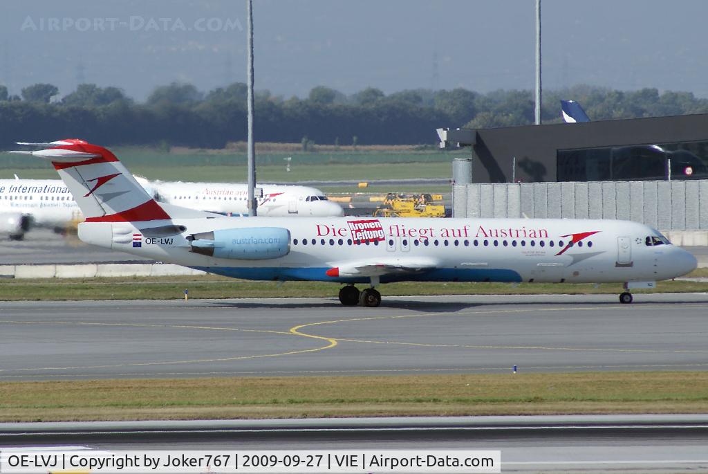 OE-LVJ, 1991 Fokker 100 (F-28-0100) C/N 11359, Austrian arrows Fokker F-100