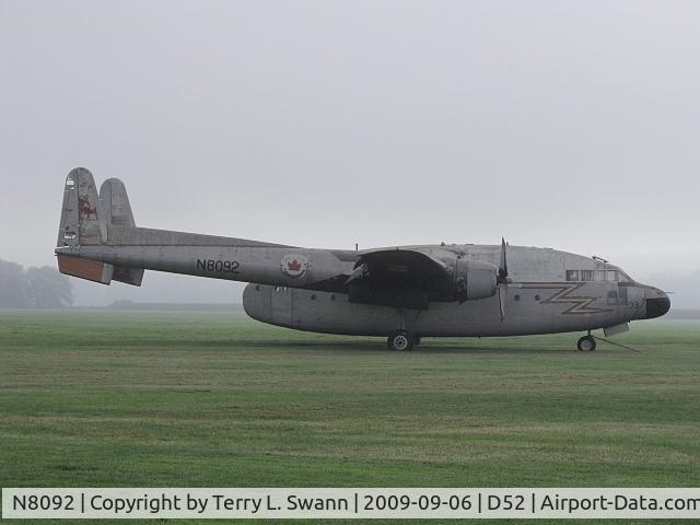 N8092, 1948 Fairchild C-119G Flying Boxcar C/N 10678, Parked by the pond at the Historical Aircraft Museum in Geneseo, NY.