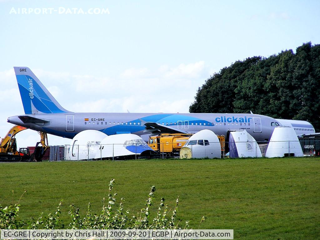EC-GRE, Airbus A320-211 C/N 134, Clickair, due to be cut upand scrapped by ASI at Kemble