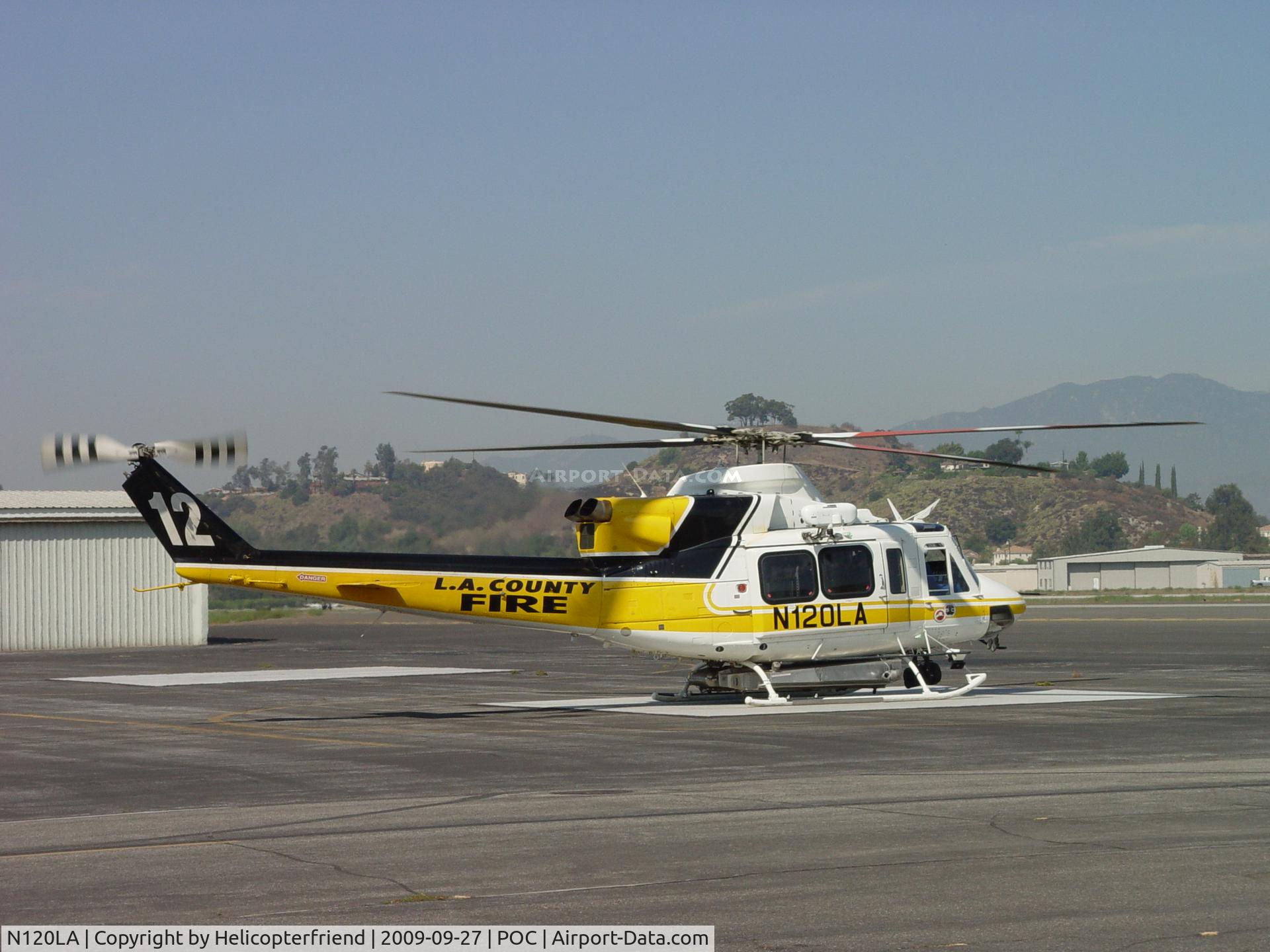 N120LA, 2007 Bell 412EP C/N 36455, Turning down after arriving at EHA pad