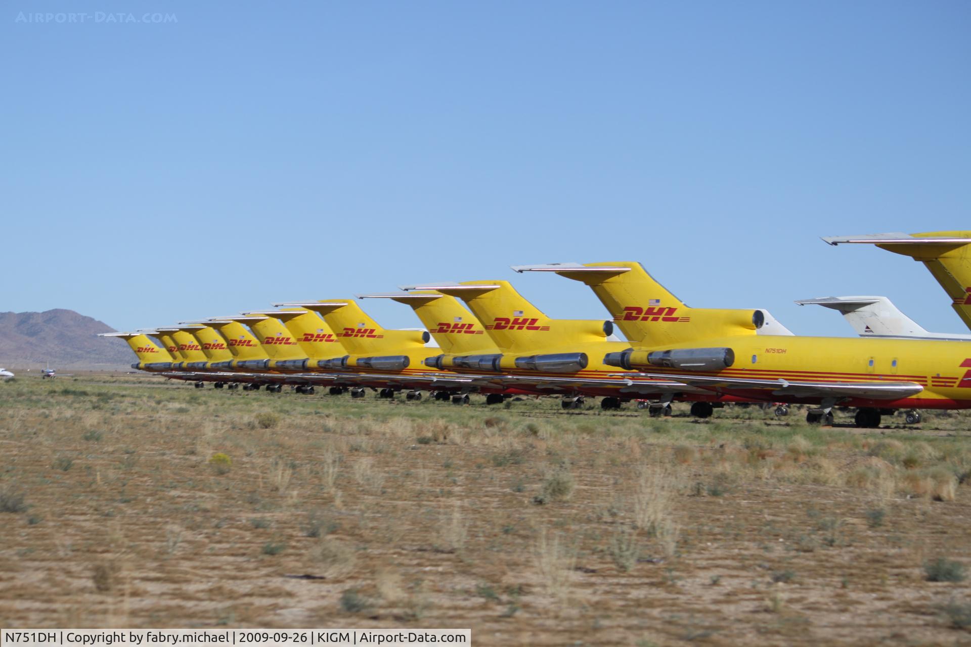 N751DH, 1982 Boeing 727-264 C/N 22982, Stored between the rest