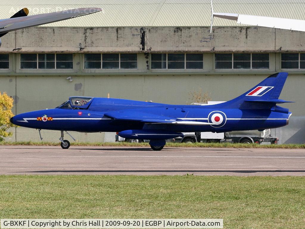 G-BXKF, 1958 Hawker Hunter T.7 C/N 41H/003315, Delta Jets Ltd, Painted in Blue Diamond colours and wearing the serial no. XL577