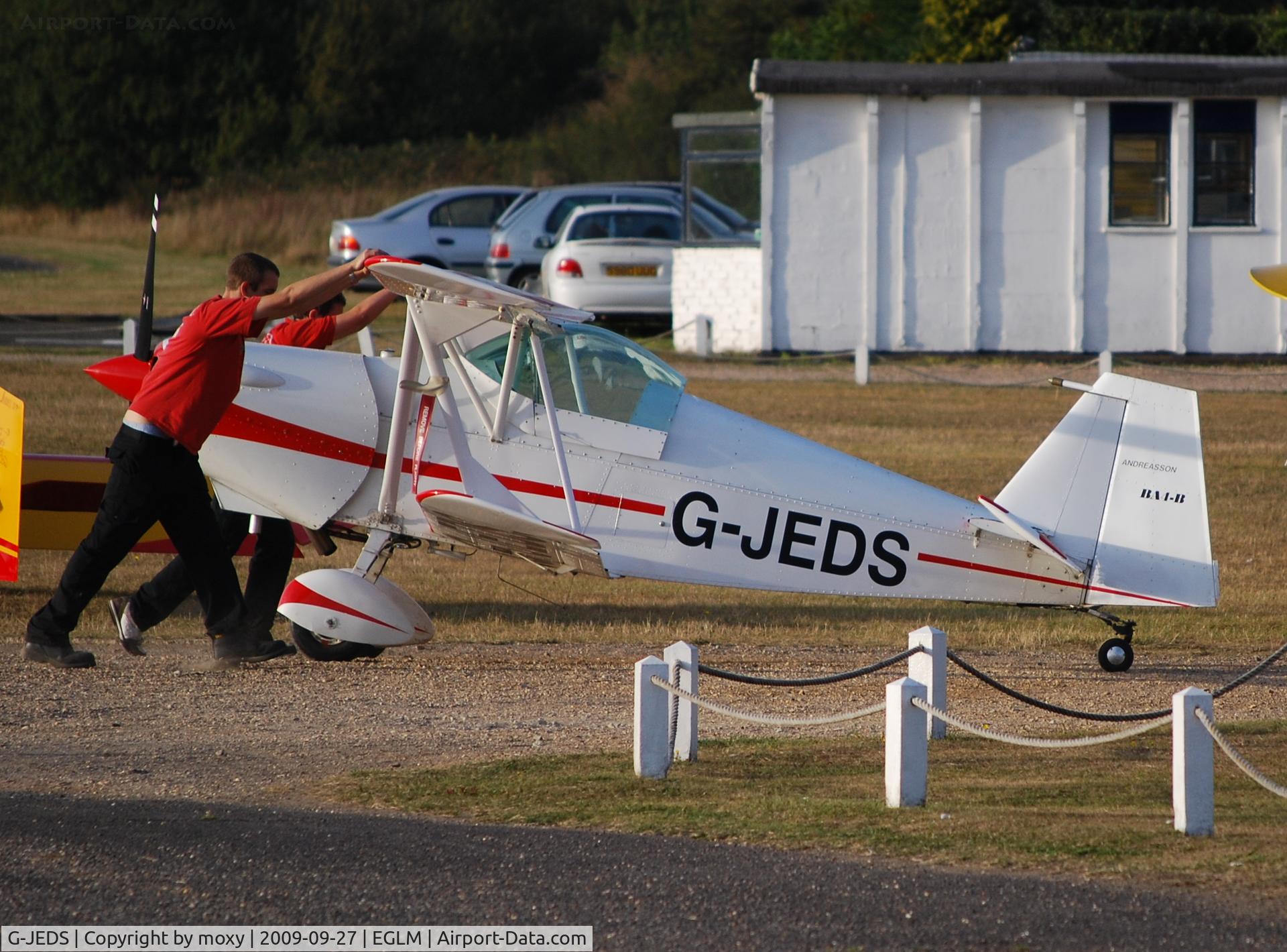 G-JEDS, 1993 Andreasson BA-4B C/N PFA 038-10158, Back to the Hangar for the Andreasson BA4B