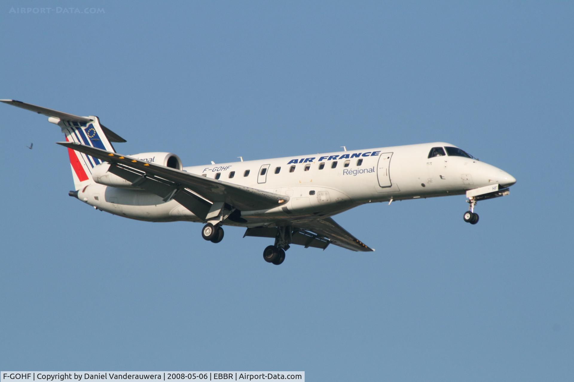 F-GOHF, 2000 Embraer ERJ-135ER (EMB-135ER) C/N 145347, arrival of flight AF3200 to rwy 02