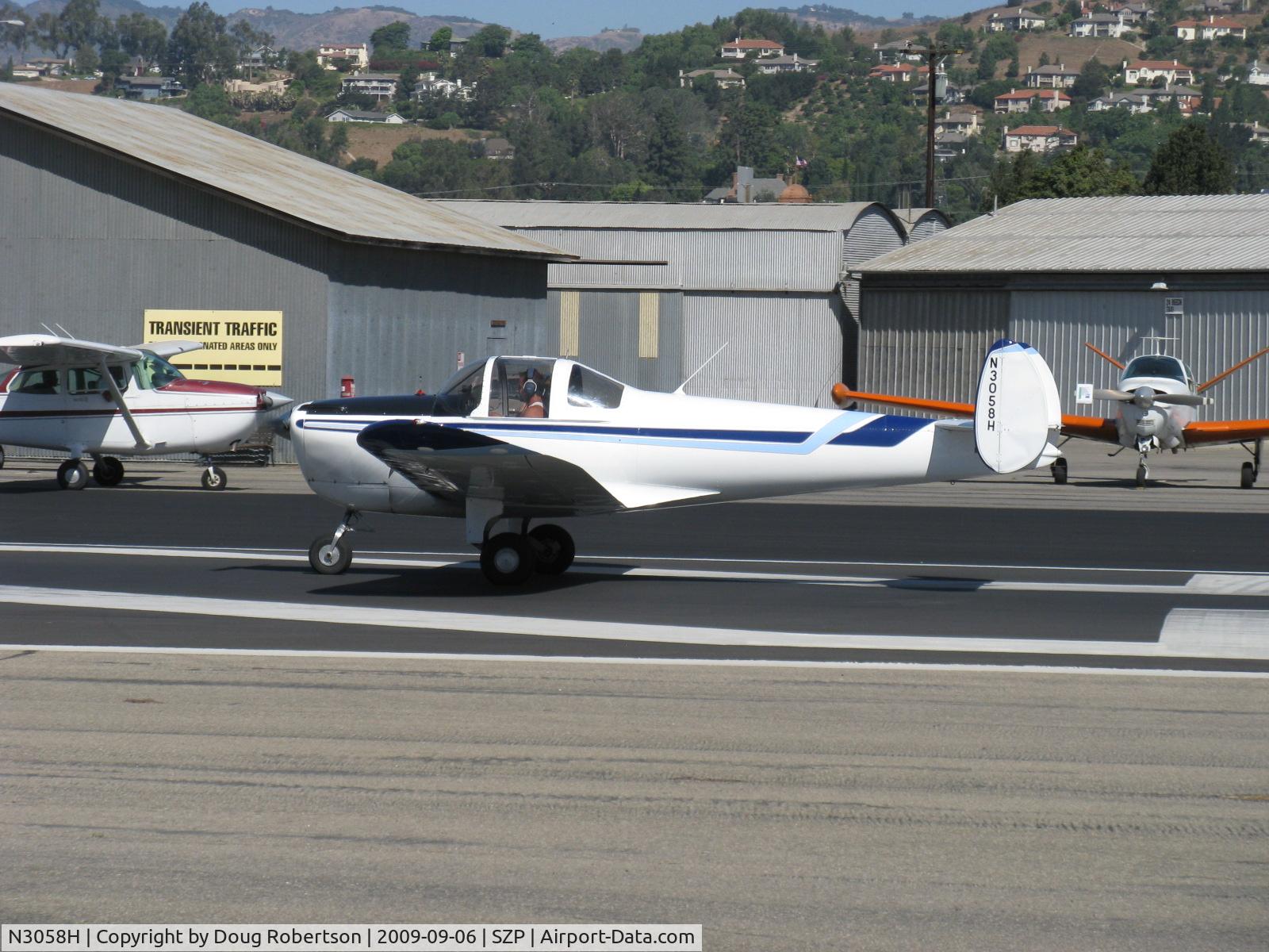 N3058H, 1946 Erco 415C Ercoupe C/N 3683, 1946 ERCO ERCOUPE 415-C, Continental C85 85 Hp upgrade, takeoff roll Rwy 22